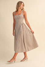 Load image into Gallery viewer, Jumbo Back Buckle Cream Striped Midi Dress
