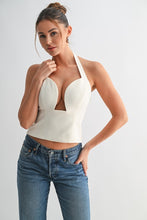 Load image into Gallery viewer, Ecru Corset Halter Top
