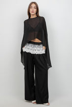 Load image into Gallery viewer, Black Sheer Cape Top
