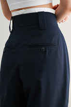 Load image into Gallery viewer, Pintuck Waist Contrast Suit Trouser Pants
