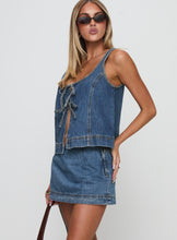 Load image into Gallery viewer, Denim Front Tie Top &amp; Skort Set
