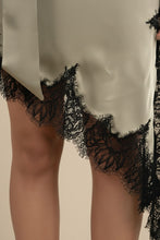 Load image into Gallery viewer, Sage Satin Lace Dress
