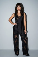 Load image into Gallery viewer, Sienna Satin Lace Pant Set- Black
