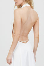 Load image into Gallery viewer, Off White Backless Pearl Dress
