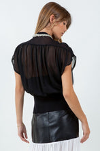 Load image into Gallery viewer, Black Semi Sheer Blouse
