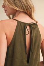 Load image into Gallery viewer, High Neck Suede Romper
