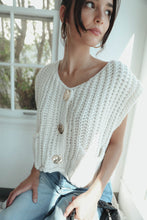 Load image into Gallery viewer, Gold Buttons Beige Sweater Vest
