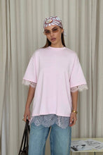 Load image into Gallery viewer, Lace Whisper Oversized Top - Light Pink
