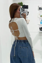 Load image into Gallery viewer, LS Tie Back White top
