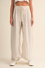 Load image into Gallery viewer, Stripe Beige Barrel Pants
