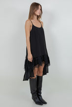 Load image into Gallery viewer, Asymmetrical Lace Pointelle Woven Tank Dress
