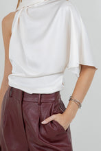 Load image into Gallery viewer, One Shoulder Asymmetrical Top with Self Scarf
