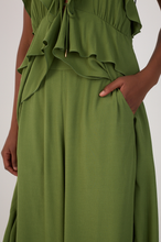 Load image into Gallery viewer, Coco Green Wide-Leg Crepe Pants
