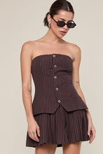 Load image into Gallery viewer, Pinstripe Tailored Truffle Mini Dress
