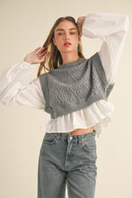 Load image into Gallery viewer, Murphy Knit Balloon Sleeve Top- H Grey
