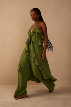 Load image into Gallery viewer, Green Coco Ruffled Crepe Tunic
