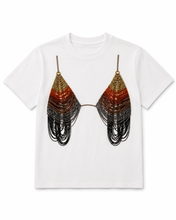 Load image into Gallery viewer, Beaded Bikini T-Shirt Top- White
