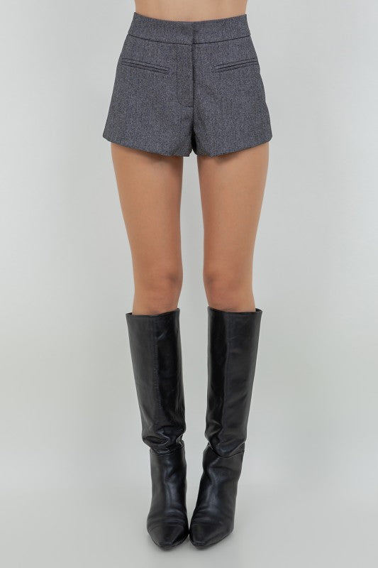 Charcoal Structured Micro Shorts