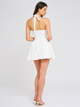 Load image into Gallery viewer, Nina White Embroidered Halter Mini Dress
