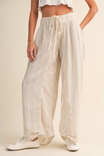 Load image into Gallery viewer, Stripe Beige Barrel Pants
