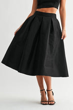 Load image into Gallery viewer, High-waisted black taffeta skirt
