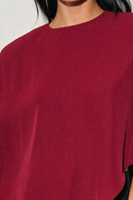 Load image into Gallery viewer, Burgundy Asymmetrical Cape Top
