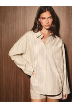 Load image into Gallery viewer, Abella Striped  Button Down Top + Short Set
