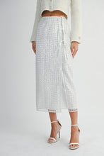Load image into Gallery viewer, Sequin White Tie Wrap Skirt
