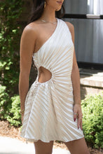 Load image into Gallery viewer, Pearl Pleated One Shoulder Dress
