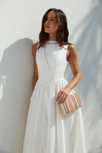 Load image into Gallery viewer, Boat Neckline White Maxi Dress
