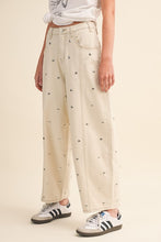 Load image into Gallery viewer, Studded Barrel Denim Pants- Cream
