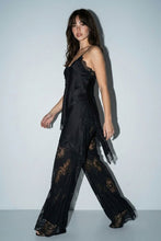 Load image into Gallery viewer, Sienna Satin Lace Pant Set- Black
