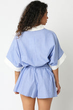 Load image into Gallery viewer, Stripe Blue Romper
