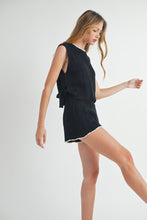 Load image into Gallery viewer, Alaia Side Tie Knit Vest Set- Black
