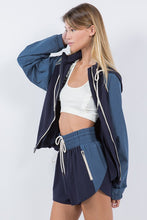 Load image into Gallery viewer, Zip Up Color Block Windbreaker Matching Shorts

