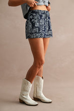 Load image into Gallery viewer, Navy Paisley High-waisted Mini Skort
