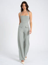Load image into Gallery viewer, Sage Wide Leg Halter Jumpsuit
