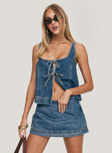 Load image into Gallery viewer, Denim Front Tie Top &amp; Skort Set
