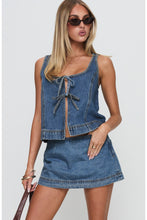 Load image into Gallery viewer, Denim Front Tie Top &amp; Skort Set
