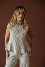 Load image into Gallery viewer, Natural Striped Barrel Pant Set
