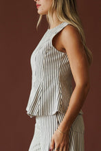 Load image into Gallery viewer, Natural Striped Barrel Pant Set
