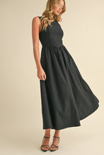Load image into Gallery viewer, Marla Black Scoop Midi Dress
