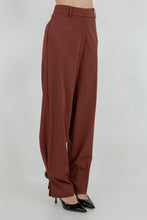 Load image into Gallery viewer, Soft Woven Trousers with Leg Opening Adjusters- Brick
