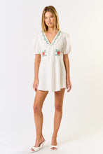 Load image into Gallery viewer, Embroidered Puff Sleeves Mini Dress
