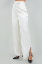 Load image into Gallery viewer, Ivory Satin Straight Leg Trousers
