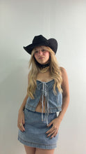 Load image into Gallery viewer, Denim Front-Tie Top &amp; Skort Set
