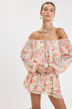 Load image into Gallery viewer, Vibrant Red Floral Off Shoulder Mini Dress
