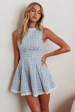 Load image into Gallery viewer, Gingham Light Blue Mini Dress
