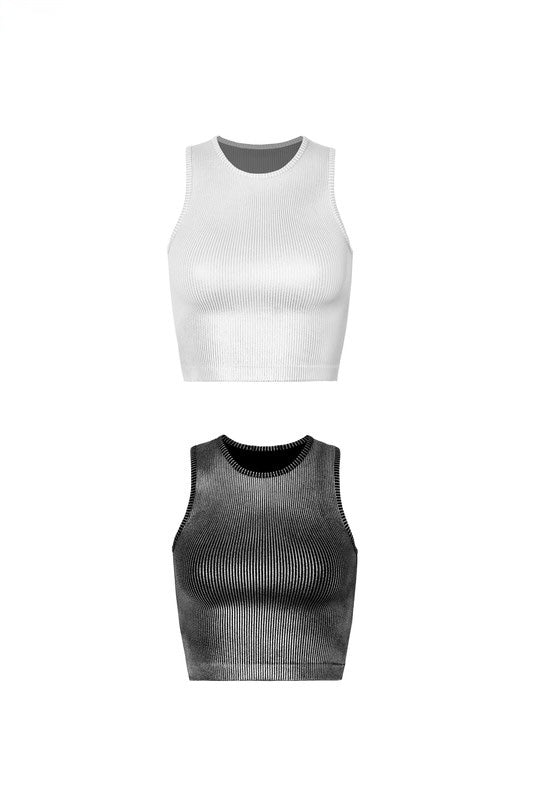 Metallic Silver Coated Tank Top