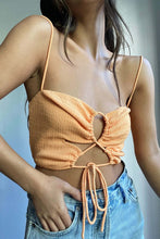 Load image into Gallery viewer, Tangerine Textured Crop Top
